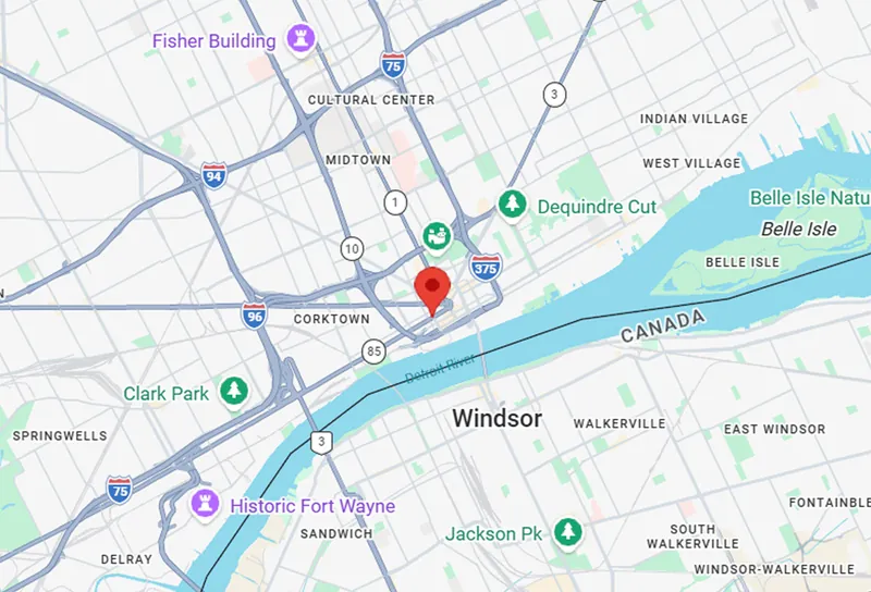Map of the Detroit, Michigan distribution area