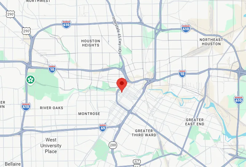 Map of the Houston, Texas distribution area